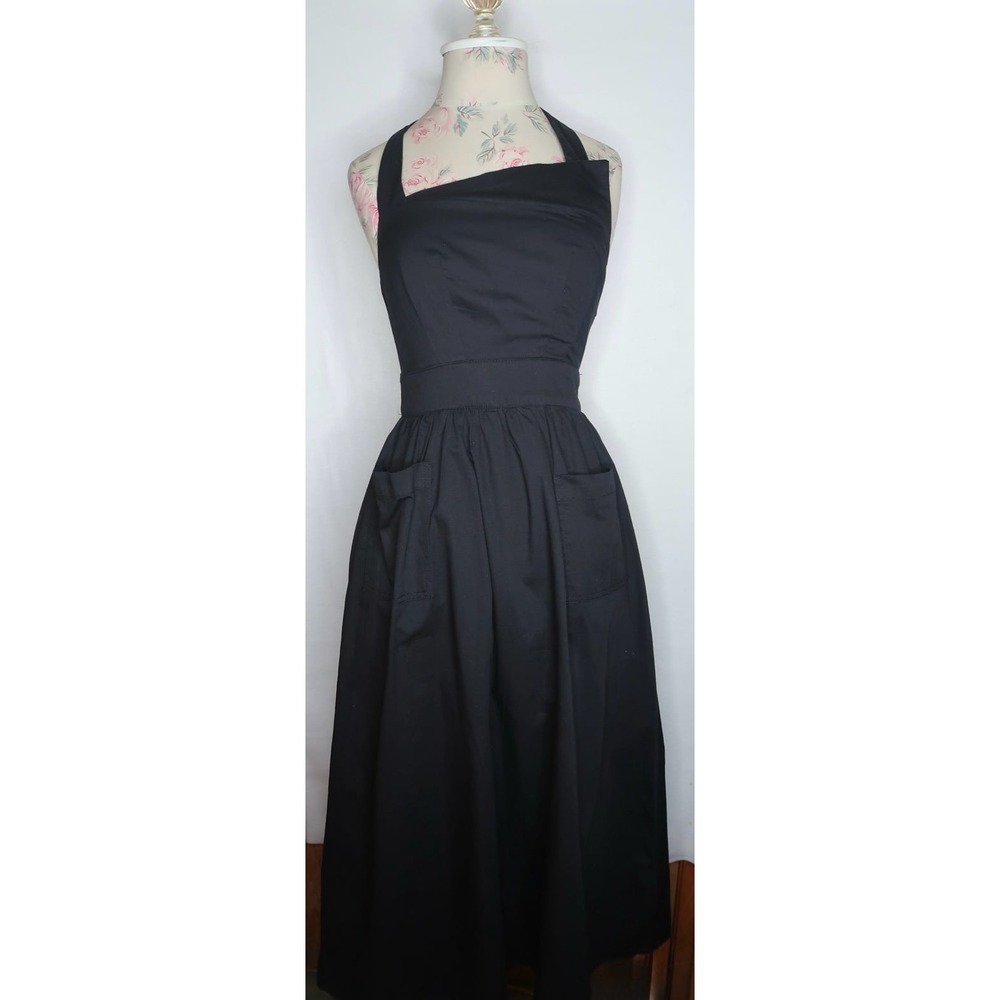 Anthropologie Porridge Halter Utility Midi Dress Black Womens XXS Pockets NWT